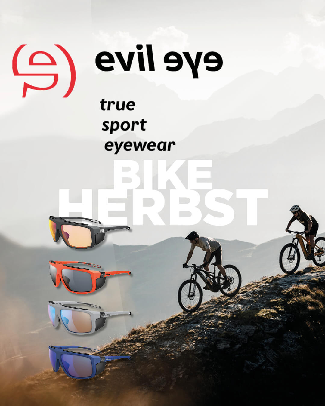Biker genießen perfektes Herbstwetter mit Brillen von evil eye